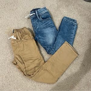 2 Gap jeans denim and soft khaki stretch slim size S